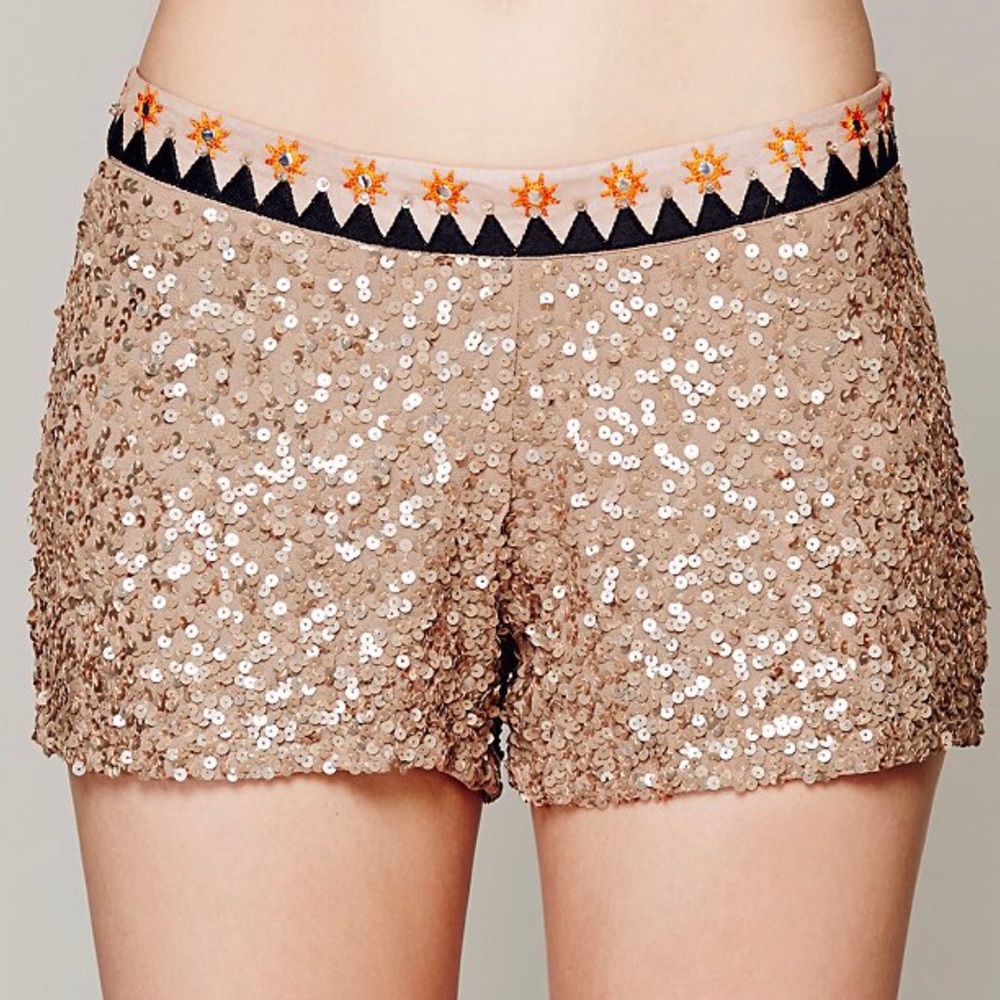 FREE PEOPLE Woven Shorts Intricate Patterned Boho - Picture 2 of 9